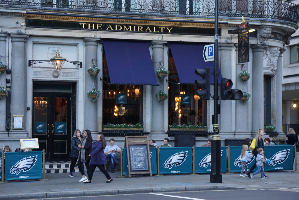 The Admiralty, Trafalgar Square, London, England. Philadelphia Eagles