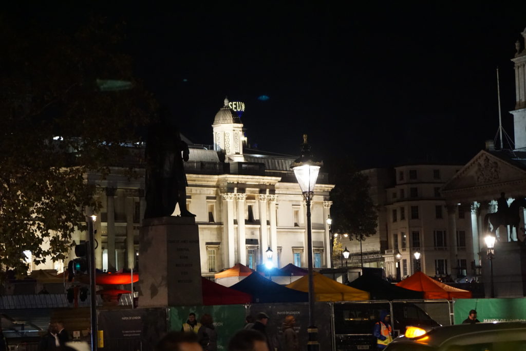 Eagles Pep Rally, Trafalgar Square, the Admiralty, London, England