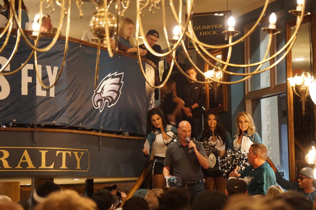 Steve Spader, Cheerleaders, Eagles Pep Rally, the Admiralty, London, England