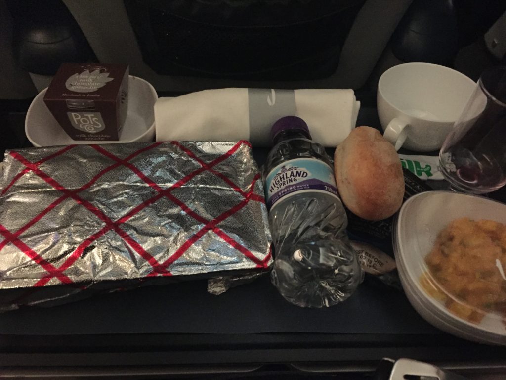 London to NYC, British Airways, World Traveller Plus, Lunch