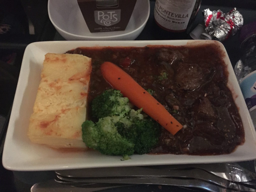 London to NYC, British Airways, World Traveller Plus, Lunch